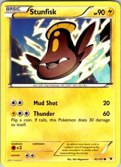 Stunfisk (42) 42/101 Noble Victories Pokemon TCG LP Normal - Image 1
