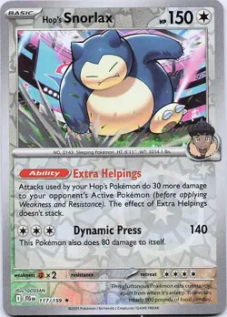 Hop's Snorlax - 117/159 Reverse Holo Rare 2025 Journey Together Pokemon NM - Image 1
