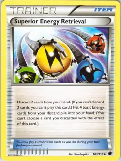 Superior Energy Retrieval 103/116 Plasma Freeze Pokemon Card LP - Image 1