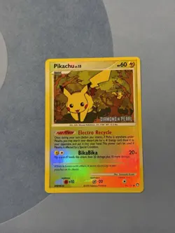 Pokemon TCG Pikachu Diamond & Pearl Stamped Reverse Holo Rare BK Promo 94/123 - Image 1
