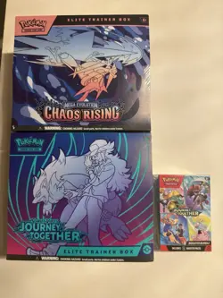 Pokemon Sealed Lot: Chaos Rising ETB, Journey Together ETB + Booster Bundle - Image 1