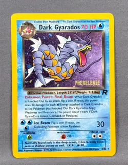 LP- Dark Gyarados (Prerelease) 08/82 Holo WoTC Promo Pokemon Kagemaru Himeno - Image 1
