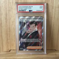 2025 POKEMON DRI EN-DESTINED RIVALS ULTRA RARE #225 TEAM ROCKET'S GIOVANNI PSA 9 - Image 1