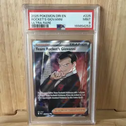 2025 POKEMON DRI EN-DESTINED RIVALS ULTRA RARE #225 TEAM ROCKET'S GIOVANNI PSA 9 - Image 4