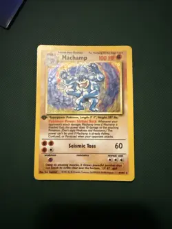 Machamp 1999 Pokemon Holo #8/102 Pokemon TCG Base Set 1st Edition Vintage MP - Image 1