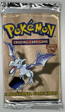 1999 Pokemon Fossil Pack Aerodactyl art Factory sealed WOTC near mint Vintage - Image 1