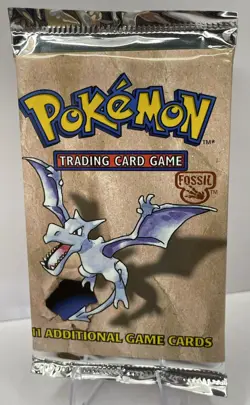 1999 Pokemon Fossil Pack Aerodactyl art Factory sealed WOTC near mint Vintage - Image 3