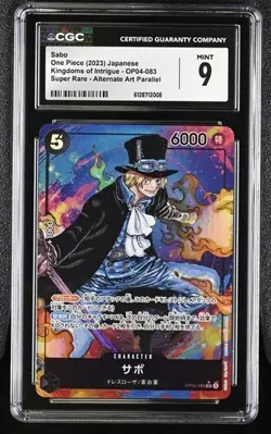 CGC 9 One Piece Sabo OP04-083 SR Alt Art Parallel Kingdoms of Intrigue Jpn - Image 1