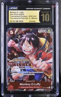 2023 One Piece Tournament Kit VOL.5 WINNER SET CGC PRISTINE 10 LUFFY, KID, ETC. - Image 3