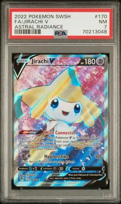 2022 POKEMON SWORD & SHIELD ASTRAL RADIANCE #170/189 JIRACHI V PSA 7 - Image 1