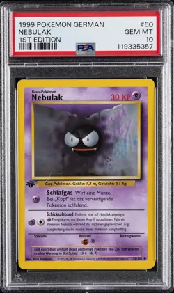 1999 POKEMON GERMAN 1ST ED #50 NEBULAK PSA 10 - Image 1