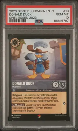 2023 DISNEY LORCANA EN P1-PROMO SPIEL ESSEN 2023 DONALD DUCK - MUSKETEER PSA 10 - Image 1
