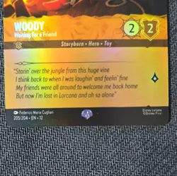 Disney Lorcana TCG Woody - Waiting for a Friend 205/204 English Foil Amber - Image 3