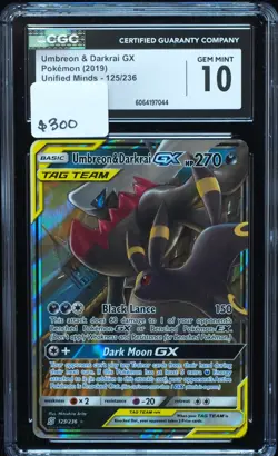 Umbreon & Darkrai GX 125 CGC 10 Mint Unified Minds Pokemon Card - Image 1