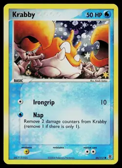 Pokemon Card - Krabby FireRed & LeafGreen 66/112 Reverse Holo Common - Image 1