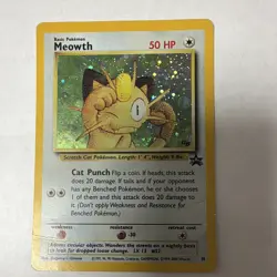 Pokemon TCG Meowth Wotc Promo Holo Promo Card 10/53 English Basic 50 HP - Image 1