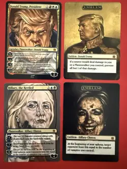 Trump - Clinton planeswalker magic The Gathering Cards FREE SHIPPING - Image 1