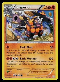 Pokemon Card XY Rhyperior 62/146 Holo Rare - Image 1