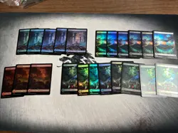 Foil Extended Art Aetherdrift MTG NM/LP Forest Island Swamp Mountain x 22 - Image 1