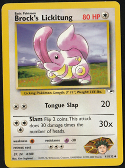 Brock's Lickitung 41/132 - Pokemon TCG Gym Heroes Set - Uncommon, NM - Image 1
