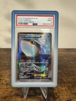 Pokemon Kyogre EX Dark Explorers Full Art #104 PSA 9 MINT POP 66 - Image 1