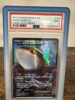 Pokemon Kyogre EX Dark Explorers Full Art #104 PSA 9 MINT POP 66 - Image 2
