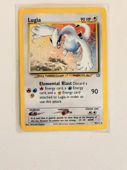 Lugia 9/111 Neo Genesis Holo Rare Pokemon TCG 2000 Damaged - Image 3