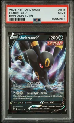 2021 POKEMON EVOLVING SKIES #94 UMBREON V EVOLVING SKIES - PSA 9 - Image 1
