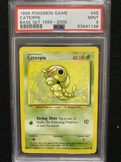 1999-2000 Pokemon Base Set 4th Print Caterpie 45/102 PSA 9 Mint - Image 1
