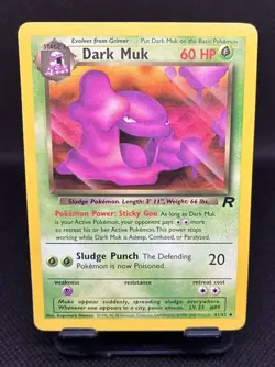 Pokemon TCG Dark Muk Team Rocket 41 Regular Unlimited Uncommon NM - Image 1