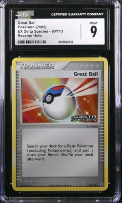 Pokemon Ex Delta Species Great Ball 90/113 Reverse Holo Stamped CGC 9 MINT - Image 1