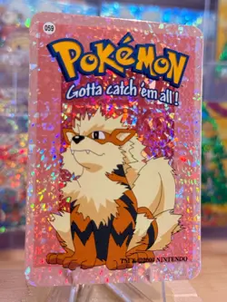 2000 Vintage Pokemon Vending Prism Sticker - Arcanine Solo Gallery #059 - Image 2