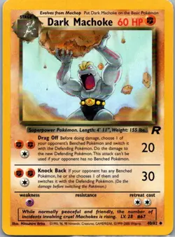Dark Machoke 40/82 Uncommon Team Rocket Pokemon Unlimited Lightly Played - Image 1