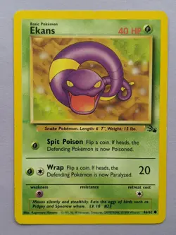 EKANS 46/62 HP FOSSIL Common Pokemon Unlimited - Image 1