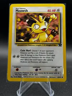 Meowth 62/82 Team Rocket Regular Pokemon TCG NM - Image 1