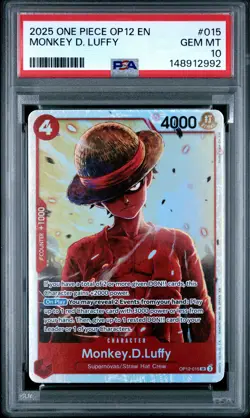 2025 ONE PIECE OP12-LEGACY OF THE MASTER MONKEY D. LUFFY #015 PSA 10 - Image 1