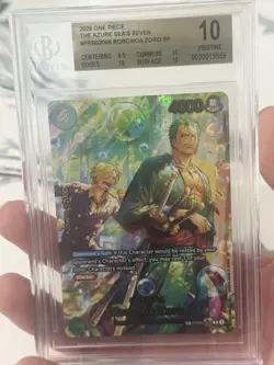One Piece Roronoa Zoro SP PRB02-006 BGS PRISTINE 10 Azure Sea’s Seven English - Image 1
