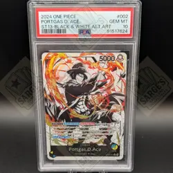 PSA 10 Portgas.D.Ace ST13-002 Alt Art Black & White 2024 English One Piece 💎 - Image 1