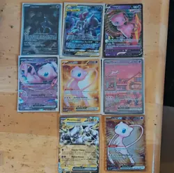 Nintendo Pokemon TCG Mew Mewtwo 8 Card Lot Tag Team Full Art Promo Holo - Image 1