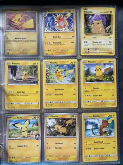 Pokemon Card Species Set Lot - 9x Unique Cards / Pikachu Family - Image 1