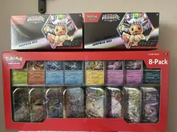Pokemon TCG Prismatic Evolutions Costco 8 Mini-Tin Bundle + 2 surprise boxes NEW - Image 1