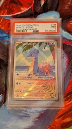 2025 POKEMON DRI EN-DESTINED RIVALS ILLUSTRATION RARE #194 MISTY'S LAPRAS PSA 9 - Image 2