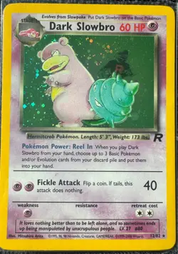 Dark Slowbro 12/82 LP Unlimited Team Rocket Holo Rare Pokemon WOTC 2000 - Image 1