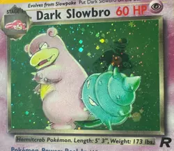 Dark Slowbro 12/82 LP Unlimited Team Rocket Holo Rare Pokemon WOTC 2000 - Image 2