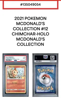 2021 POKEMON MCDONALD'S COLL #12 CHIMCHAR-HOLO PSA 9 - Image 1