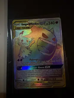 Gengar & Mimikyu GX Pokemon TCG 186/181 Sm-Team Up Secret Rare Full Art Holo - Image 2