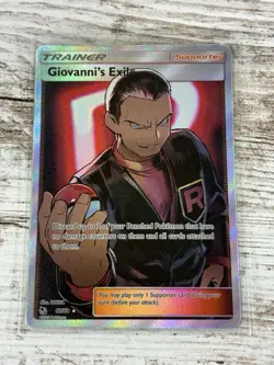 Pokemon TCG Giovanni's Exile Trainer Full Art Ultra Rare Card 67/68 Hidden Fates - Image 1