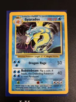 Gyarados 6/102 Base Set Unlimited Holo Rare Pokemon Card WOTC LP - Image 1