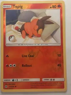 Pokemon Tepig Reverse Holo Common # 31/236 - Cosmic Eclipse - Nm - Image 1