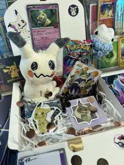 Pokemon Mimikyu Mini Gift Box With Booster Pack 7” Hanging Plush And More - Image 3